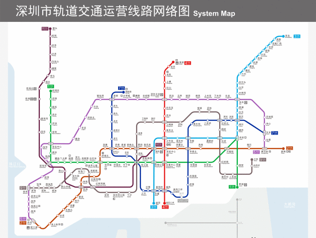 深圳地铁线路图（深圳地铁站图2019）