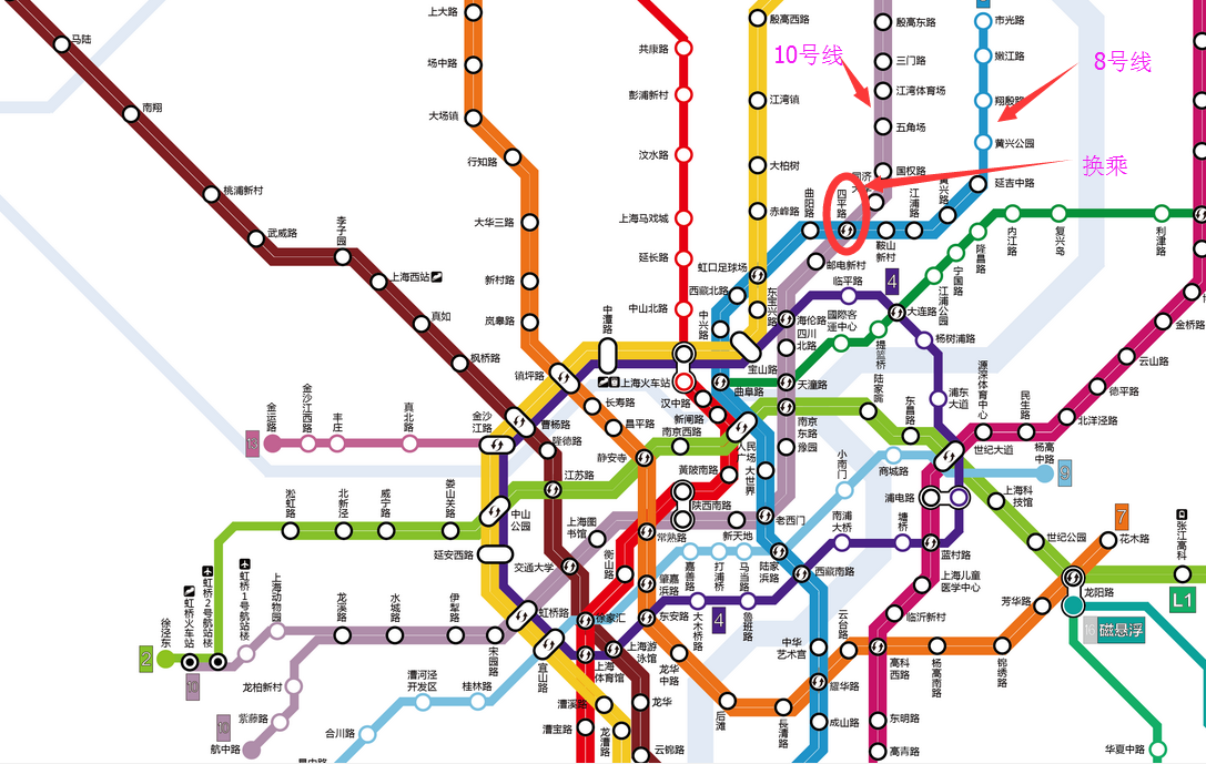 上海地铁10号线线路图（换乘上海地铁10号线线路图）