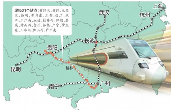 广州高铁线路有哪几条线（广州高铁路线图）