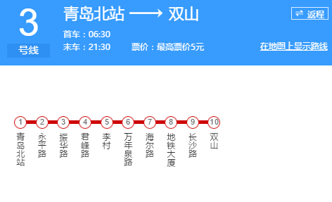 青岛地铁最早几点（青岛地铁3号线首末班车时间）