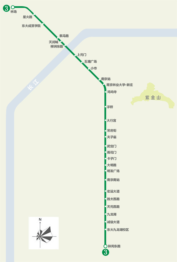 南京市地铁三号线站点线路图（南京地铁3号线南延线路图）